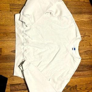Large old navy cropped beige hoodie